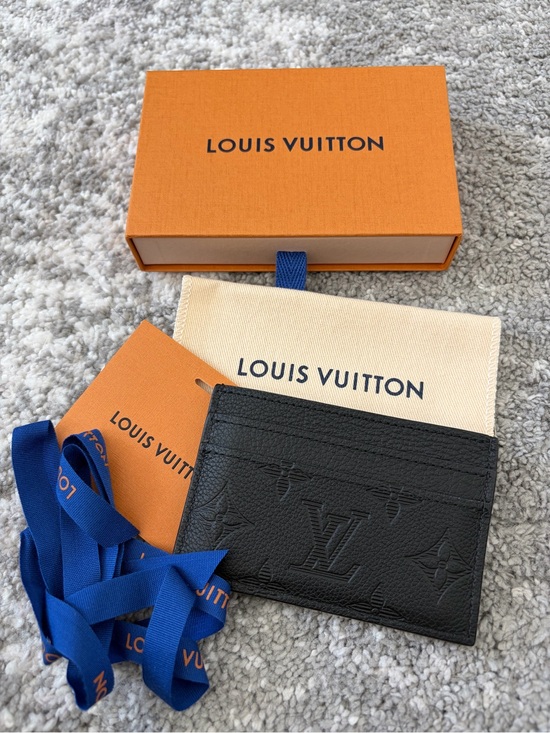 Louis Vuitton Other - Louis Vuitton Black Embossed Monogram Card Holder